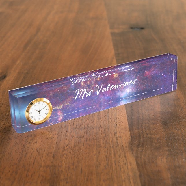 Galaxy Space Milky Way Teacher School Niedlich Sta Namensplakette (Seite)