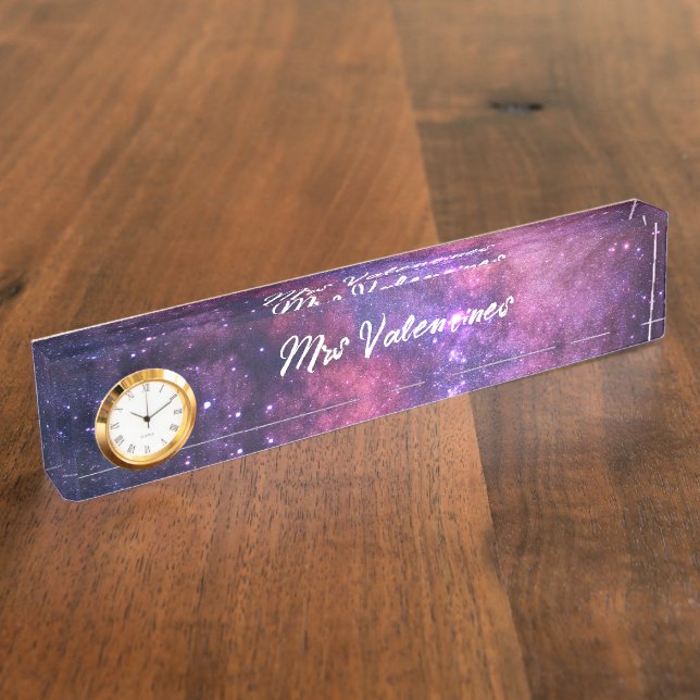 Galaxy Space Milky Way Teacher School Niedlich Sta Namensplakette (Seite)