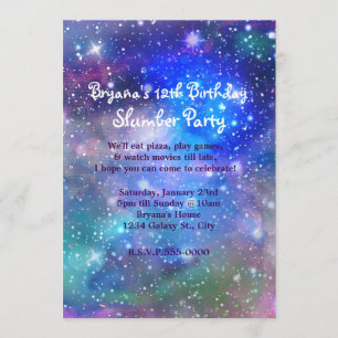Galaxy Space Party Kosmische Geburtstagseinladunge Einladung