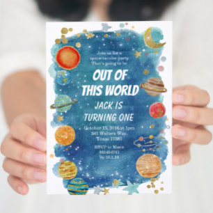 Galaxy Space Party Kosmischer Planet Geburtstag Einladung