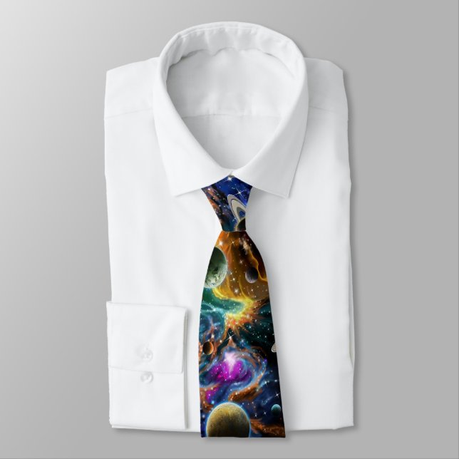 Galaxy Space Planets Geek Krawatte (Gebunden)