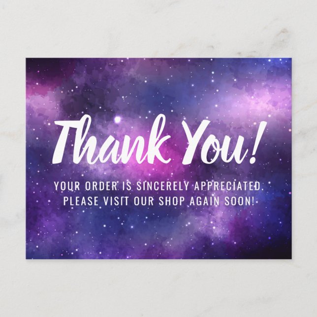 Galaxy Space Stars Ultra Violet Lila Danke Postkarte (Vorderseite)