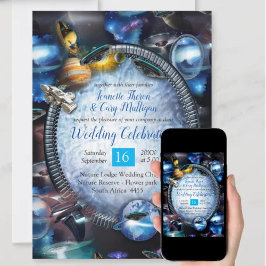 Galaxy Space Visitors Einladung