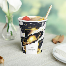 Galaxy Space zum Geburtstag Pappbecher