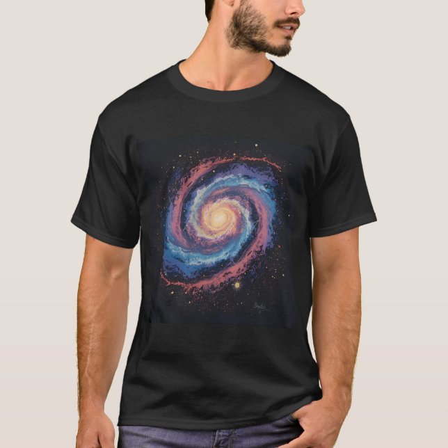 Galaxy Spiral Art T - Shirt - Cosmic Space Design  (Vorderseite)