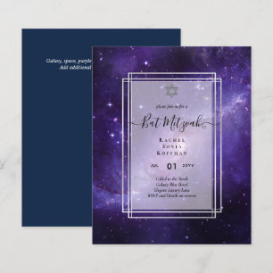 Galaxy Starry Night BAT MITZVAH Einladung