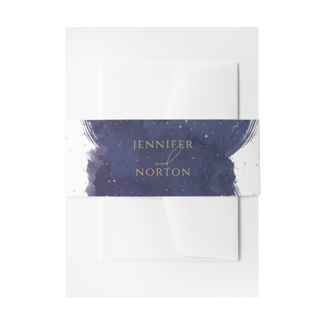 Galaxy Starry Night Celestial Lila Goldhochzeit Einladungsbanderole (Vorderseite Beispiel)
