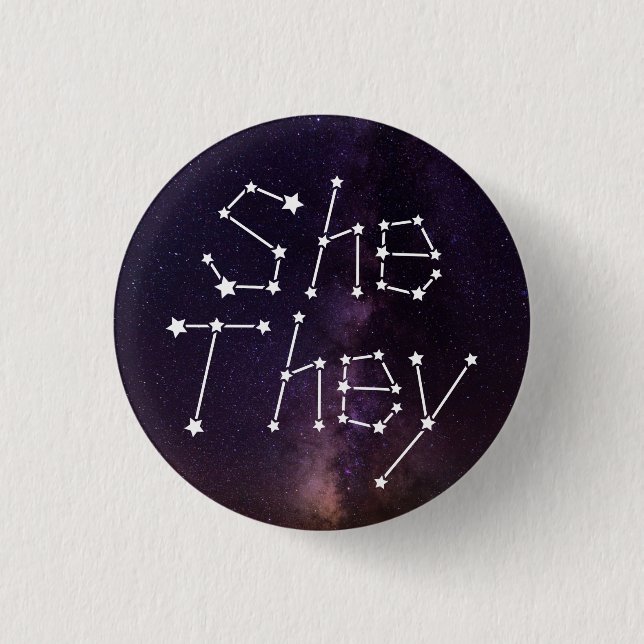 Galaxy Starry Night Sky Constellation Pro Button (Vorderseite)