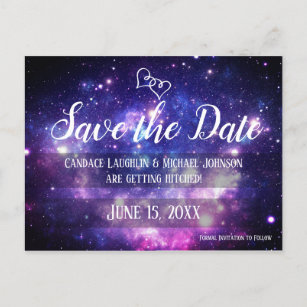 Galaxy Starry Night Space Hochzeit Speichern Sie d Postkarte
