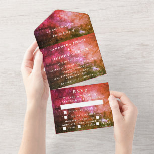 Galaxy Starry Night Stars Sky Wedding All In One Einladung