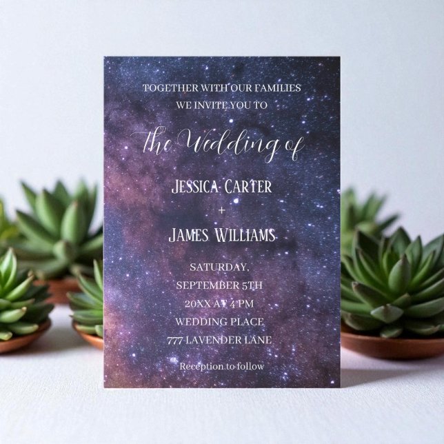 Galaxy Starry Night Stars Weltraum Hochzeit Einladung (Von Creator hochgeladen)