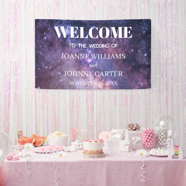 Galaxy Starry Night Universe Neula Wedding Banner (Party)