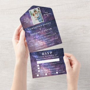 Galaxy Starry Night Universe Sky Wedula All In One Einladung