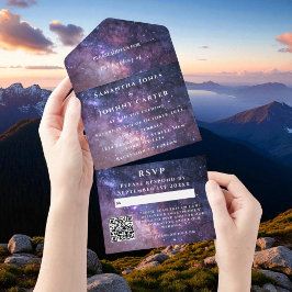 Galaxy Starry Night Universe Sky Wedula All In One Einladung