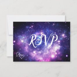 Galaxy Starry Night Wedding RSVP Karten mit Essen