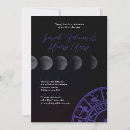 Galaxy Stars and Moon Wedding Einladung