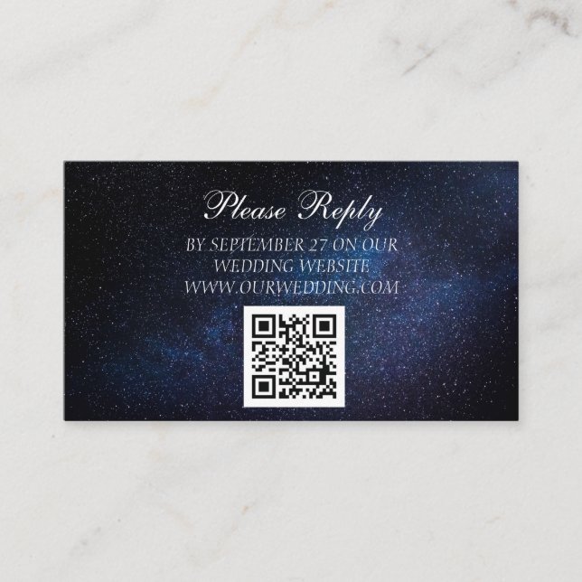 Galaxy Stars Celestial Starry Night Wedding Begleitkarte (Vorderseite)