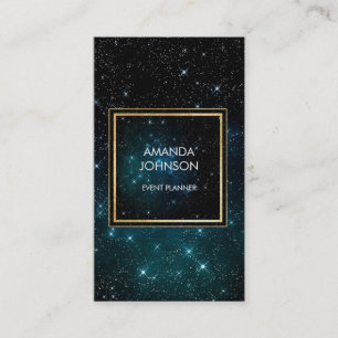 Galaxy Stars Golden Blu Space Cosmic Vip Visitenkarte