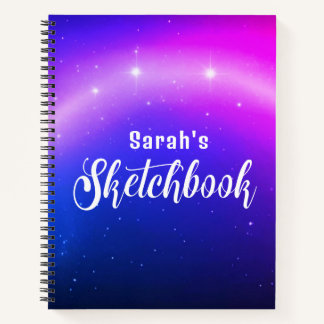Galaxy Stars Nom personnalisable Sketchbook Carnet