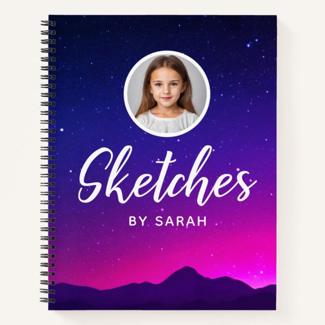 Galaxy Stars Nom personnalisé Sketchbook Carnet (Devant)
