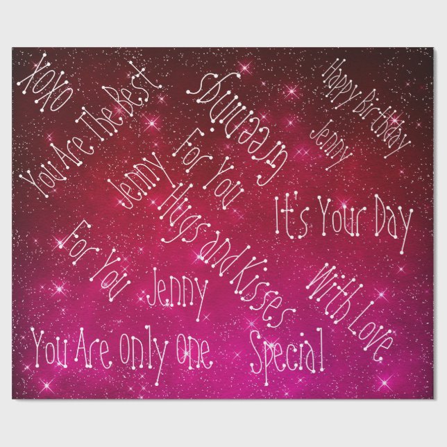 Galaxy Stars Personalisierter Geburtstagsraum Geschenkpapier (Flach)