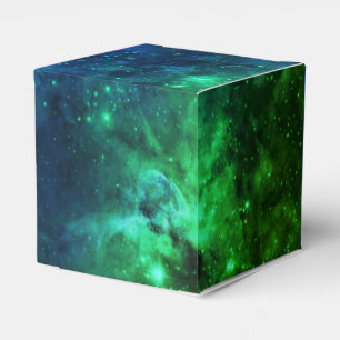 Galaxy Stars Weltraum Grünes Neonmuster Geschenkschachtel