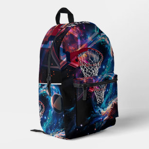 Galaxy Sternenhimmel Basketballspiel Bedruckter Rucksack