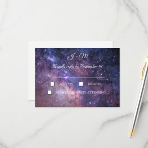 Galaxy Sternennacht Moderne RSVP Karte