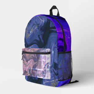 Galaxy Swirl Blauer Glitzer Abstraktes kosmisches  Bedruckter Rucksack