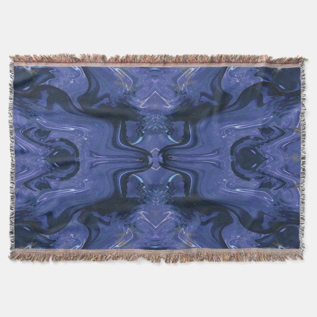 Galaxy Swirl Blauer Glitzer Abstraktes kosmisches  Decke (Vorderseite)