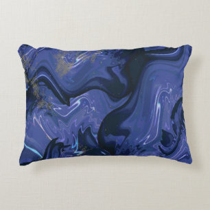 Galaxy Swirl Blauer Glitzer Abstraktes kosmisches Dekokissen