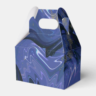 Galaxy Swirl Blauer Glitzer Abstraktes kosmisches Geschenkschachtel