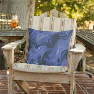 Galaxy Swirl Blauer Glitzer Abstraktes kosmisches Kissen