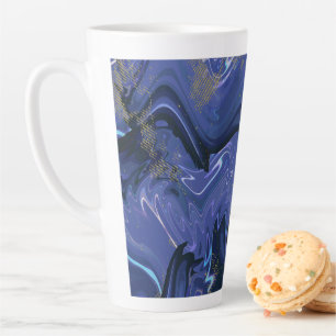Galaxy Swirl Blauer Glitzer Abstraktes kosmisches Milchtasse
