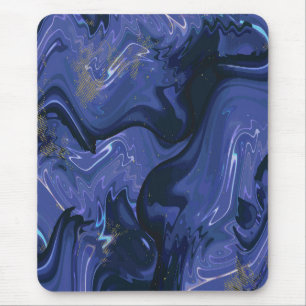 Galaxy Swirl Blauer Glitzer Abstraktes kosmisches Mousepad