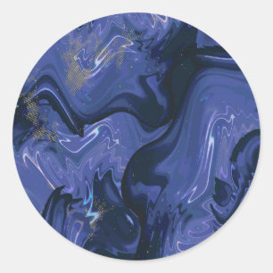 Galaxy Swirl Blauer Glitzer Abstraktes kosmisches  Runder Aufkleber