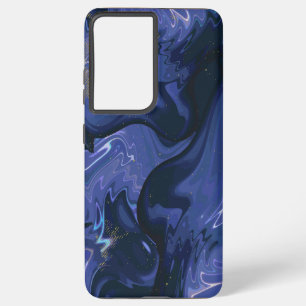 Galaxy Swirl Blauer Glitzer Abstraktes kosmisches  Samsung Galaxy Hülle