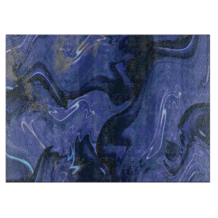 Galaxy Swirl Blauer Glitzer Abstraktes kosmisches  Schneidebrett