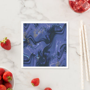Galaxy Swirl Blauer Glitzer Abstraktes kosmisches  Serviette