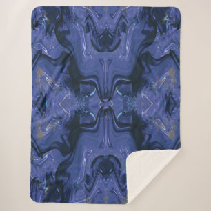 Galaxy Swirl Blauer Glitzer Abstraktes kosmisches  Sherpadecke