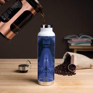 Galaxy Swirl Blauer Glitzer Abstraktes kosmisches  Trinkflasche