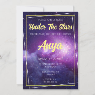 Galaxy Thème Anniversaire Invitation