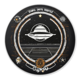 "Galaxy-Themed Keramik Pull - Einzigartiges UFO & Keramikknauf