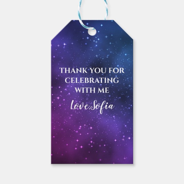 Galaxy Universe Lila Vielen Dank, dass Sie Geburts Geschenkanhänger (Vorderseite)