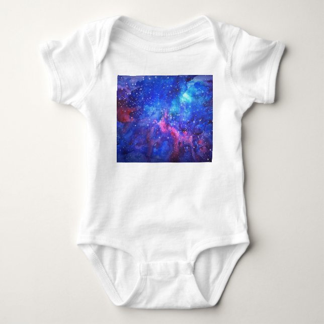 Galaxy Watercolor Night Sky. Baby Strampler (Vorderseite)