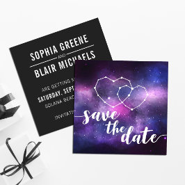 Galaxy Wedding Hearts Constellation Save the Date Einladung