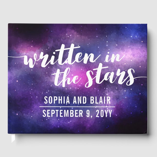 Galaxy Wedding | In den Sternen Personalisiert ges Gästebuch (Vorderseite)