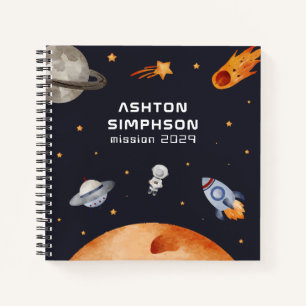galaxy weltraum schule Spiralblock Notizbuch