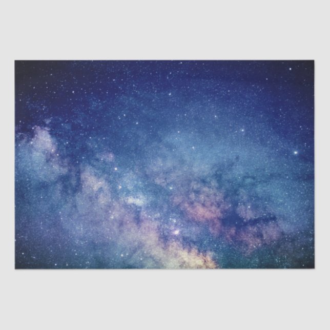 Galaxy Weltraum Sky Sterne Celestial Blue Seidenpapier (Vorderseite)