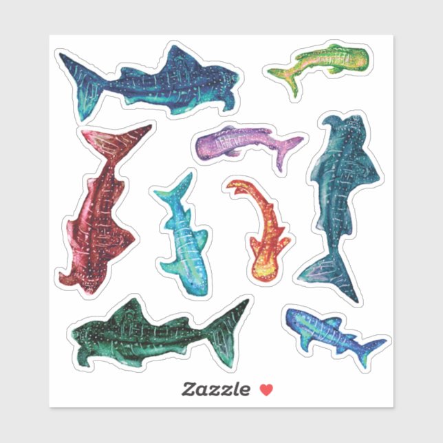 Galaxy Whale Sharks Aufkleber (Blatt)